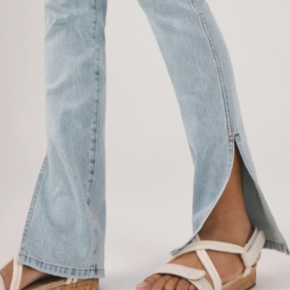 Something Navy Denim Pants with Slit